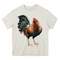 Cream American Game Rooster Heavy Core Tee - LillyAllenDesigns