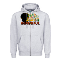 Heather Grey Black is beautiful Zipper Hoodie - HowdyJamesFarm