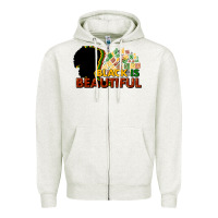 Oatmeal Heather Black is beautiful Zipper Hoodie - HowdyJamesFarm