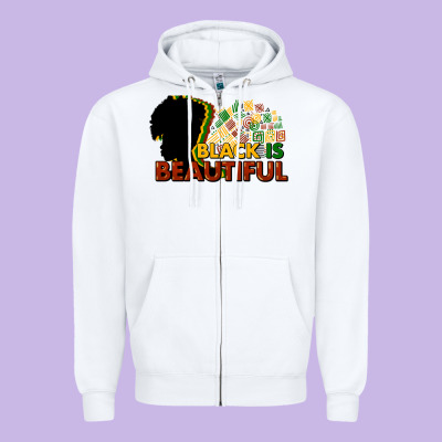 Black Is Beautiful Zipper Hoodie Designed By Howdyjamesfarm