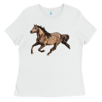 White Missouri Fox Trotter horse Ladies Tee - LillyAllenDesigns