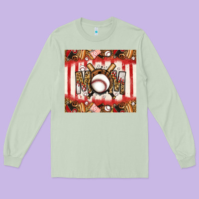 Baseball Mom Long Sleeve Tee Designed By Jasminsmagicworld