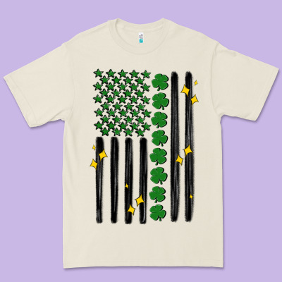 Shamrock Usa Flag Premium Tee Designed By Maliassmallbusiness