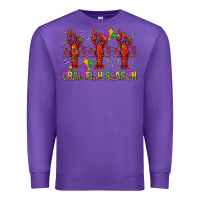 Purple Crawfish season mardi gras Premium Sweatshirt - BundleAndBundleShop