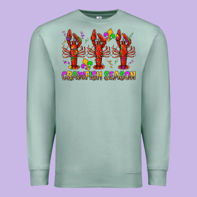 Crawfish Season Mardi Gras Premium Sweatshirt Designed By Bundleandbundleshop