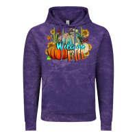 Cloud Purple Welcome Fall Pumpkins Vintage Hoodie - BundleAndBundleShop