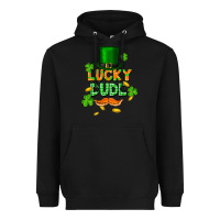 Black lucky dude St. Patricks Day Heavyweight Hoodie - FaDigitalArtStudio