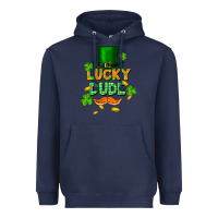 Navy lucky dude St. Patricks Day Heavyweight Hoodie - FaDigitalArtStudio
