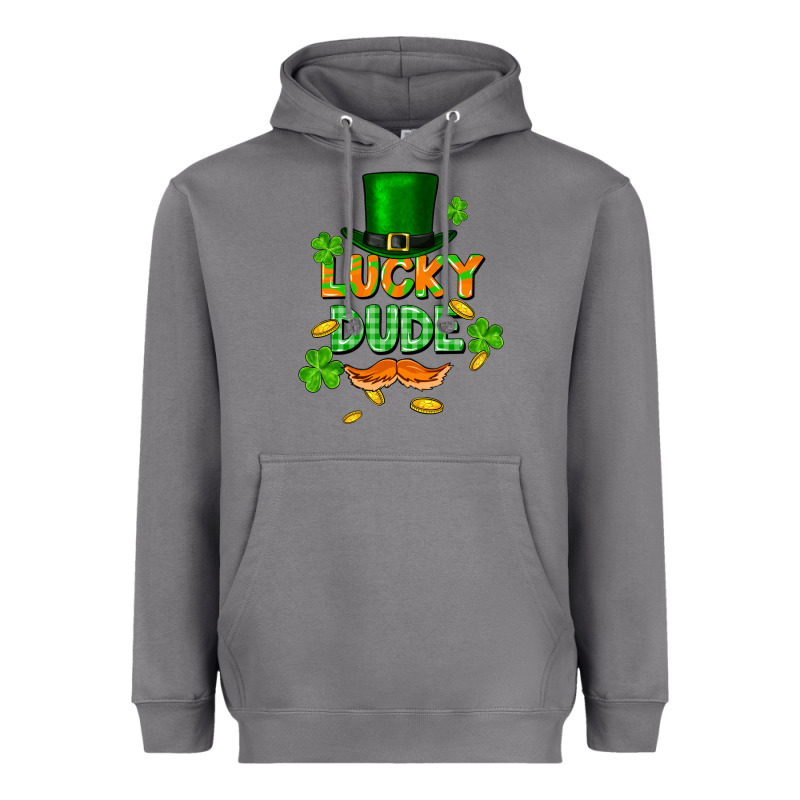 Lucky Dude St. Patricks Day Heavyweight Hoodie by FaDigitalArtStudio | Teevron