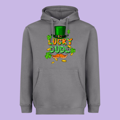 Lucky Dude St. Patricks Day Heavyweight Hoodie Designed By Fadigitalartstudio