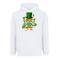 White lucky dude St. Patricks Day Heavyweight Hoodie - FaDigitalArtStudio
