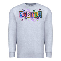 Heather Grey easter with leopard Premium Sweatshirt - FaDigitalArtStudio