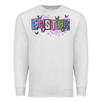 Oatmeal Heather easter with leopard Premium Sweatshirt - FaDigitalArtStudio