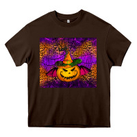 Chocolate Brown halloween jack o'lantern tumbler Heavy Core Tee - Jasminsmagicworld