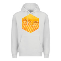 Dove Grey honeycomb fa element Premium Hoodie - FaDigitalArtStudio