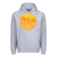 Heather Grey honeycomb fa element Premium Hoodie - FaDigitalArtStudio