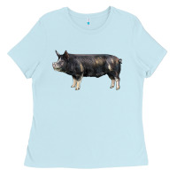 Baby Blue berkshire pig Ladies Tee - LillyAllenDesigns