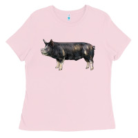 Bubblegum Pink berkshire pig Ladies Tee - LillyAllenDesigns
