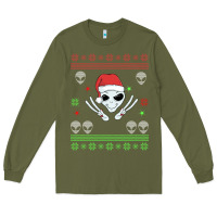 Army Green alien ugly christmas Long Sleeve Tee - Bettercallsaul