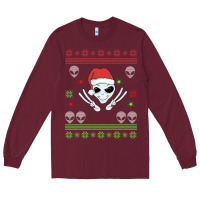 Burgundy alien ugly christmas Long Sleeve Tee - Bettercallsaul