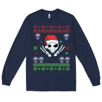 Navy alien ugly christmas Long Sleeve Tee - Bettercallsaul