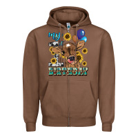 Chestnut My first Birthday baby cow sunflower Zipper Hoodie - HowdyJamesFarm