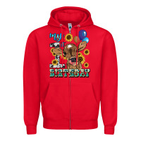 Red My first Birthday baby cow sunflower Zipper Hoodie - HowdyJamesFarm