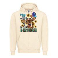 Sandshell My first Birthday baby cow sunflower Zipper Hoodie - HowdyJamesFarm