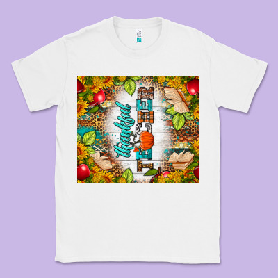 Thankful Teacher Fall Tumbler Classic Tee Designed By Bundleandbundleshop