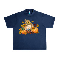 Navy fall scarecrow Urban Heavy Tee - LillyAllenDesigns
