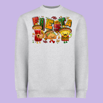 Fiesta With Taco, Nacho, Souce Heavyweight Sweatshirt Designed By Nancycooperartshop