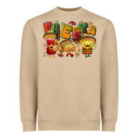 Mushroom Fiesta with taco, nacho, souce Heavyweight Sweatshirt - NancyCooperArtShop
