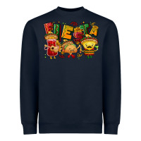 Navy Fiesta with taco, nacho, souce Heavyweight Sweatshirt - NancyCooperArtShop