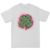 Dove Grey leopard shamrocks with hearts Premium Tee - MaliasSmallBusiness