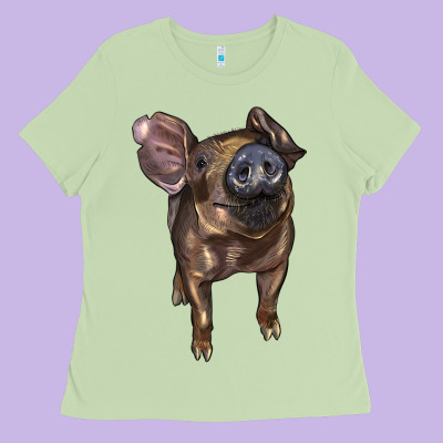 Baby Duroc Pig Ladies Tee Designed By Lillyallendesigns