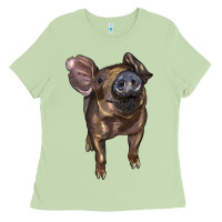 Matcha baby duroc pig Ladies Tee - LillyAllenDesigns