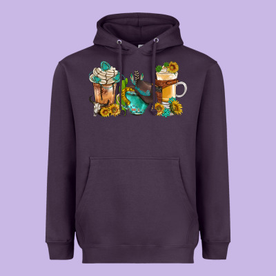 Western Coffee Cups With Sunflower And Gemstone Bbs Heavyweight Hoodie Designed By Bundleandbundleshop