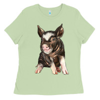 Matcha baby berkshire pig Ladies Tee - LillyAllenDesigns