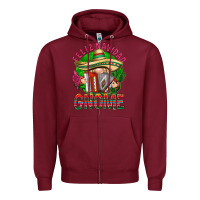Burgundy Feliz Navidad gnome Mexico Zipper Hoodie - HowdyJamesFarm