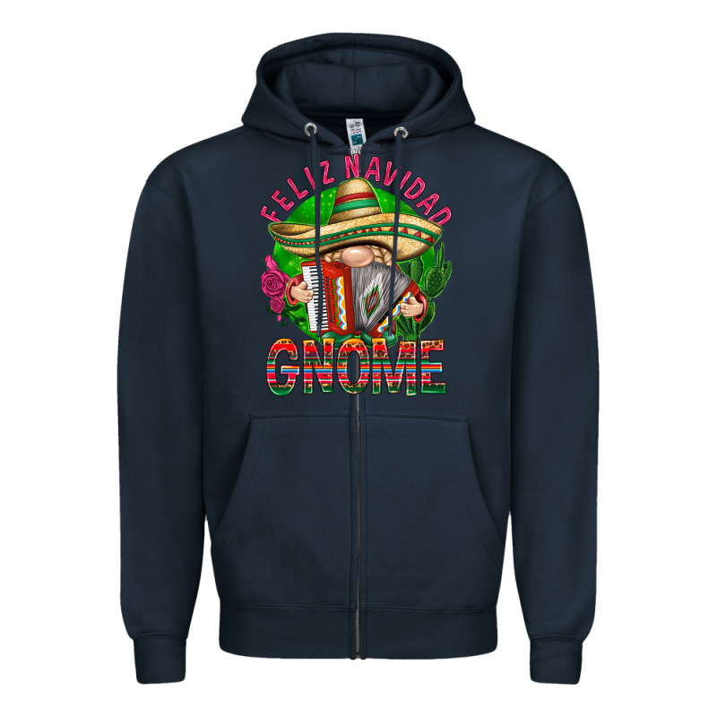 Feliz Navidad Gnome Mexico Zipper Hoodie by HowdyJamesFarm | Teevron