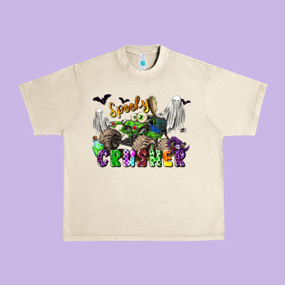 Spooky Crusher Monster Truck Urban Heavy Tee Designed By Lillyallendesigns