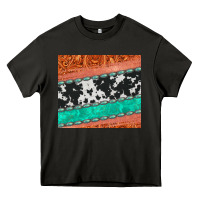Asphalt western turquoise gemstone cowhide  leather tumbler Heavy Core Tee - Jasminsmagicworld