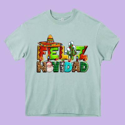 Feliz Navidad Sombrero Heavy Core Tee Designed By Adodesignshop