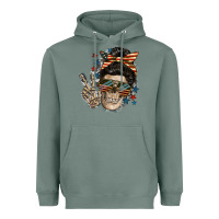 Sage American Mother skull Mother's Day Heavyweight Hoodie - FaDigitalArtStudio