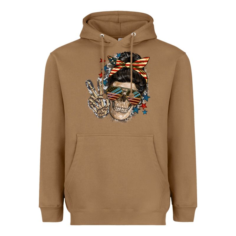 American Mother Skull Mother's Day Heavyweight Hoodie by FaDigitalArtStudio | Teevron