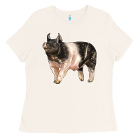 Bone hampshire pig Ladies Tee - LillyAllenDesigns