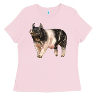 Bubblegum Pink hampshire pig Ladies Tee - LillyAllenDesigns