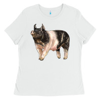 White hampshire pig Ladies Tee - LillyAllenDesigns