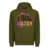 Army Green football sister Premium Hoodie - OliviaCreatesArt