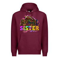 Burgundy football sister Premium Hoodie - OliviaCreatesArt